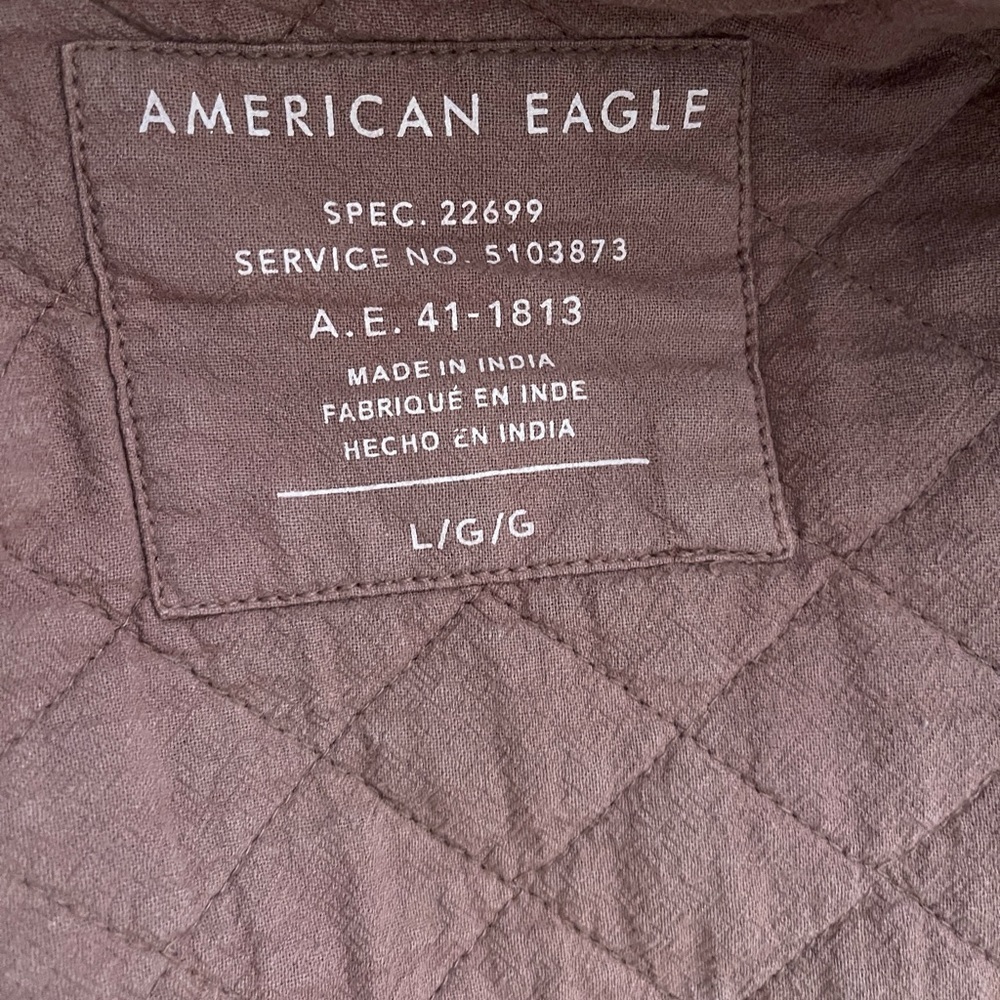 American Eagle Dolman Jacket Quilted Knit Bomber Coat in Mauve Pink Size L - Picture 4 of 6